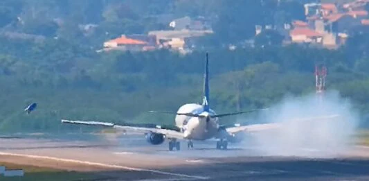 Boeing 737-800 de Boliviana de Aviacin accidentado en So Paulo.